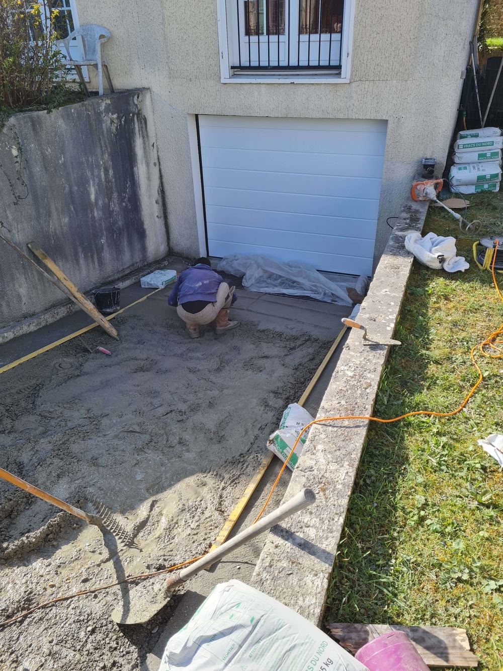 Chape pour pente de garage